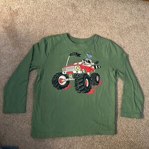 Garanimals Green Long Sleeve Shirt with Red Monster Truck Graphic